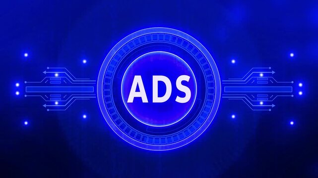 Programmatic Advertising concept. Business, Technology, Internet and network concept. map background. technology background with Cyberspace binary matrix letter bits.
