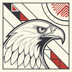 american eagle with american flag