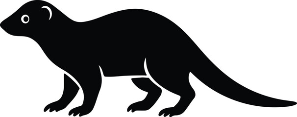 Silhouette mongoose wildlife animal african fauna vector illustrator