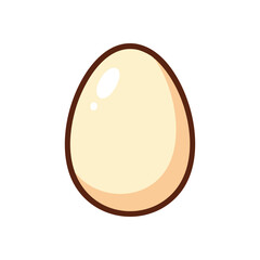 Classic Breakfast Egg Illustration. A single, stylized poultry oval, ideal for culinary themes or new beginnings. Its beige hue and simple design stand out on a dark backdrop.