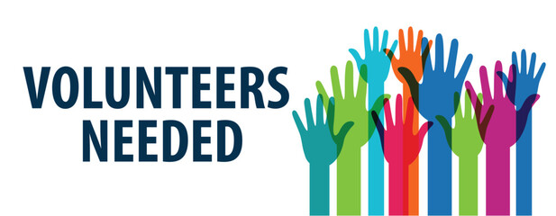 Volunteers needed banner, poster, vector illustration