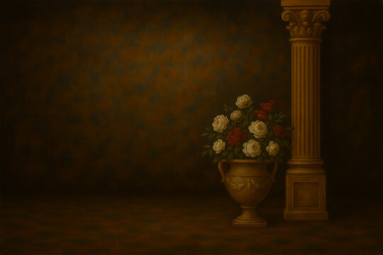 classical-elegance_flower-vase_column_dark-background