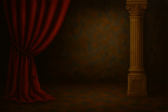 theatrical-elegance_red-curtain_classical-column