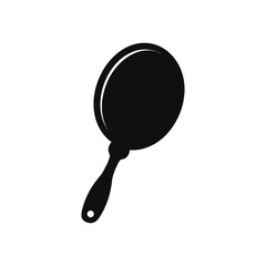 A hand mirror silhouette vector art illustration