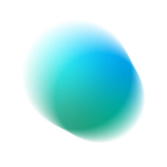 Trendy blue green gradient transparent sphere orb with blur overlay effect abstract colorful design element modern 3d shape soft glossy liquid circle art smooth floating background