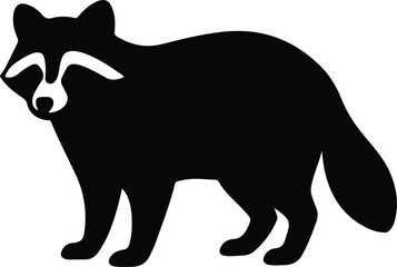 Silhouette raccoon standing wildlife mammal animal graphic vector illustrator