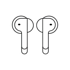 Air pods pro line art vector illustration