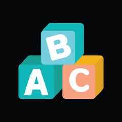 Colorful baby ABC cubes vector illustration