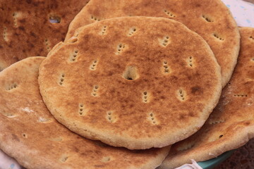 Khobz Close Up, Traditional Moroccan Bread