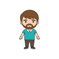 Friendly Cartoon Man Character. An approachable digital illustration features a cheerful male figure. His casual attire and beard suggest a relatable, everyday personality.