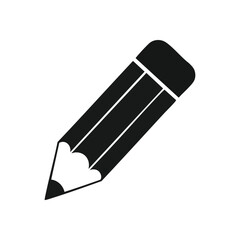 Modern Digital Pencil Outline Icon. This elegant, dark shaded writing utensil symbolises learning, artistry, and the power of expression.