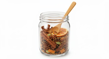 Spice mix in glass jar