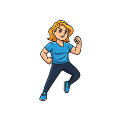 Energetic Woman Fitness Champion. This vibrant drawing depicts a powerful girl embodying an athletic spirit. She radiates confidence, promoting wellness, activity, and female empowerment.