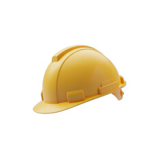Yellow hard hat isolated on black background for construction site safety equipment protection