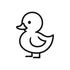 Adorable Cartoon Duckling Icon. A delightful vector graphic of a sweet baby fowl. This clean, minimalist artwork suggests innocence and playful charm, ideal for kids content.