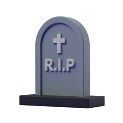 Fototapeta premium Tombstone memorial icon symbolizing rest in peace with cross marker on a dark background flat art