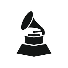 Iconic Music Award Silhouette. Celebrated symbol of ultimate artistic achievement in the entertainment industry. This esteemed design signifies prestige, honor, and recognition.