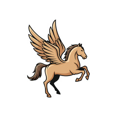 Majestic Winged Horse Rearing Art. Vibrant digital artwork featuring a powerful fantasy equine, poised on its hind legs. This mythical creature embodies inspiration, freedom, and noble might.