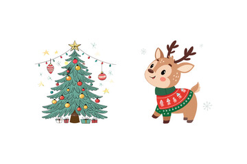 Fototapeta premium santa claus with reindeer