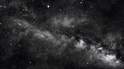 Stunning Black and White Galaxy with Stars and Cosmic Dust – Space Nebula Background