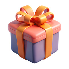Whimsical 3D Gift Box with Ribbon and Bow, Pastel Colors and Soft Lighting for Celebratory Occasions
