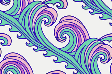 Abstract Swirling Waves With Pastel Colors pink