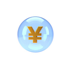 Obraz premium blue yen symbol