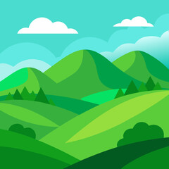 Fototapeta premium landscape with mountains and clouds
