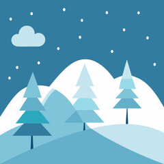 winter landscape with snow