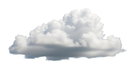 Fluffy Cloud, a Cumulus Formation, Floating Freely in the Sky on transparent background