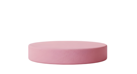 3D Render of a Minimal Pink Cylinder, a Simple Stage for Product Presentation on transparent background
