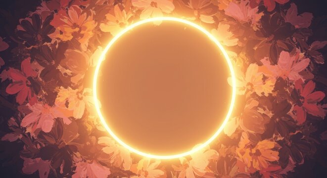 Floral Neon Circle