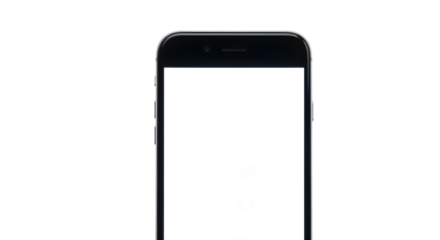 Close up of a Modern Smartphone with a Blank Screen, for Easy Placement on transparent background