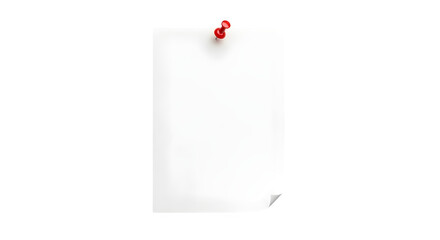 Minimalist Shot of a Plain Sheet of Paper with a Red Push Pin on transparent background