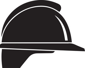 Simple black and white safety hard hat vector