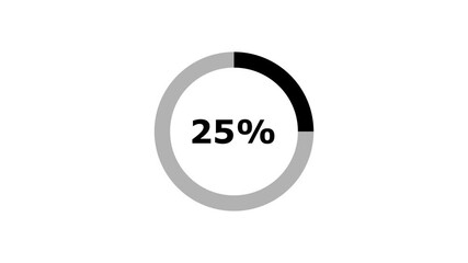 Progress Bar 25 Percent Complete Circular Indicator Loading Animation Graphic