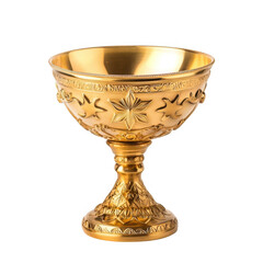 Golden chalice isolated on transparent background