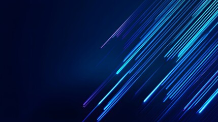 Diagonal Blue Light Streaks on Dark Background – Futuristic Abstract Speed Concept