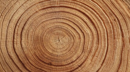Naklejka premium Tree rings in cross-section of freshly cut oak log. Natural wood grain patterns