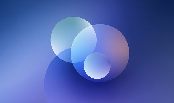 Overlapping Blue and Purple Circles Abstract Background - Powered by Adobe