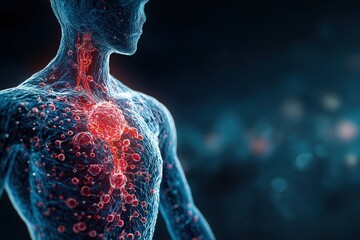 Detailed visualization of human lymphatic system and blood circulation