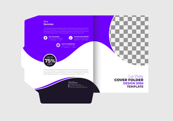Presentation folder template design, Folder design, cover for catalog, brochures, Annual report background for business design, red Gradient color template