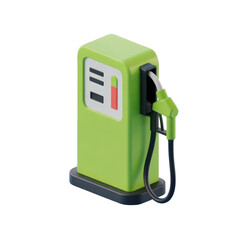 Modern green fuel pump design icon for environmental awareness and sustainable energy focus