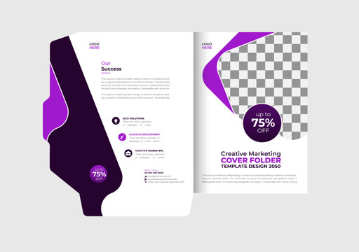 Presentation folder template design, Folder design, cover for catalog, brochures, Annual report background for business design, red Gradient color template