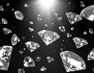 Sparkling diamonds on black background (1)