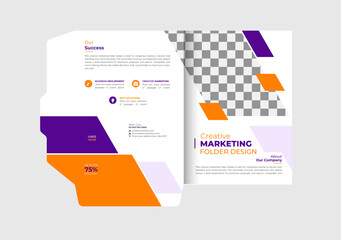 Presentation folder template design, Folder design, cover for catalog, brochures, Annual report background for business design, red Gradient color template