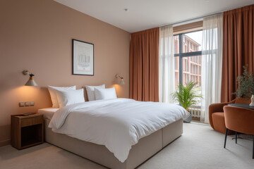 modern room designed with blend of architectural sketches and minimalist furniture creating harmonious interior