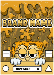 Funny Pancake Character for Cannabis or Snack Packaging Design in Vector.