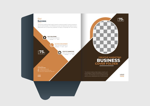 Presentation folder template design, Folder design, cover for catalog, brochures, Annual report background for business design, red Gradient color template