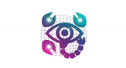 Abstract scorpion eye graphic design element